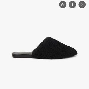 Jenni Kayne Black Shearling Mules